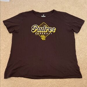 Fanatics Brown Padres Tee with Yellow and White Logo
